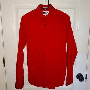 Express Red Extra Slim Fit Size Small Men's Button Down